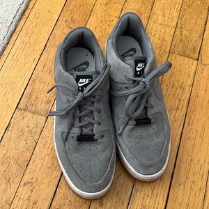 Women’s grey suede Nike Air Force 1s